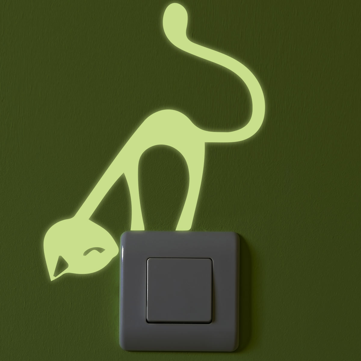 4 wall sticker for light switch glow in the dark cats